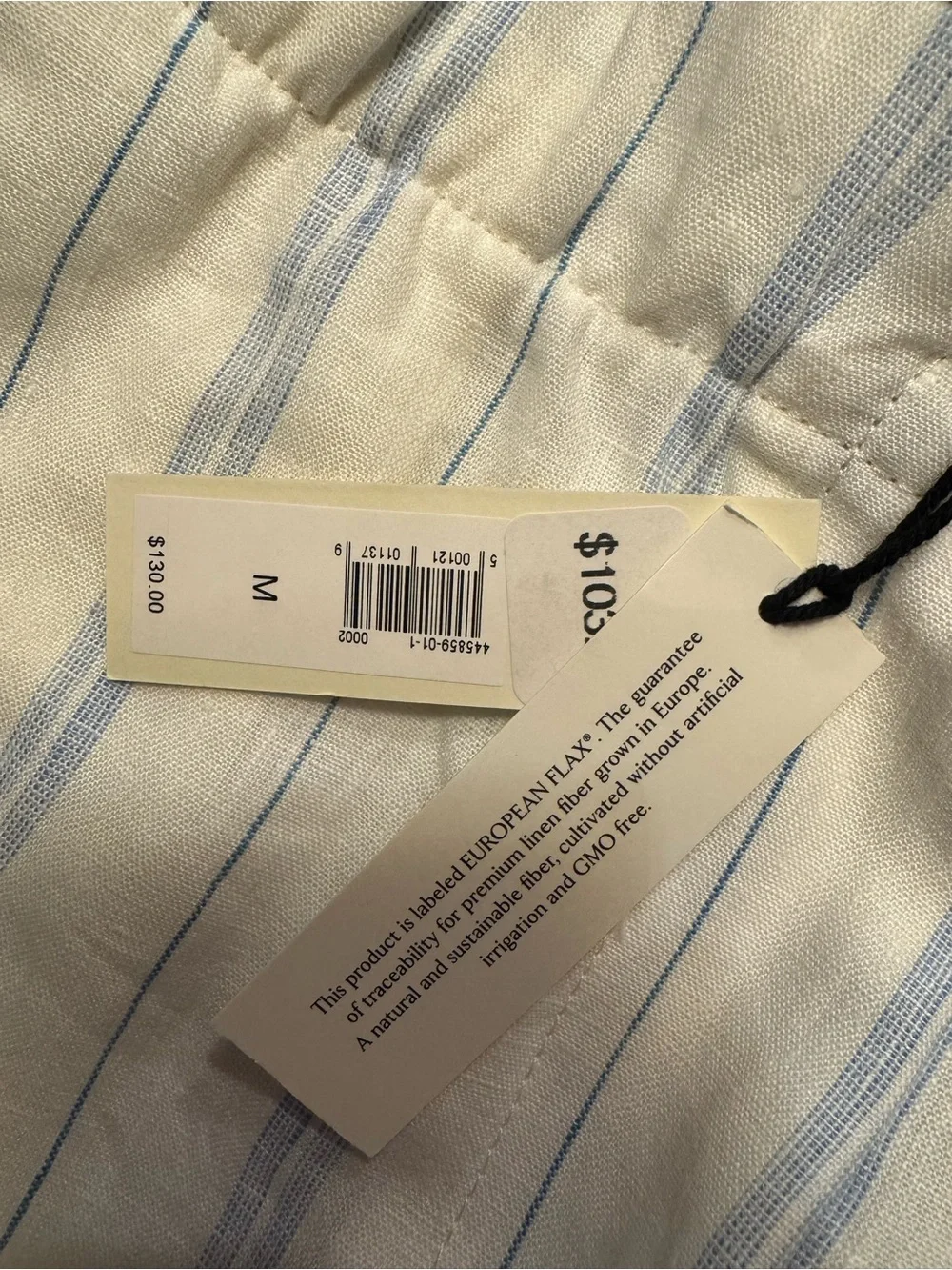 Banana republic Light Blue Stripe Wide-Leg Linen Blend pant nwt